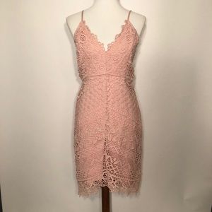 Lace Astr Mauve Pink Dress Size L